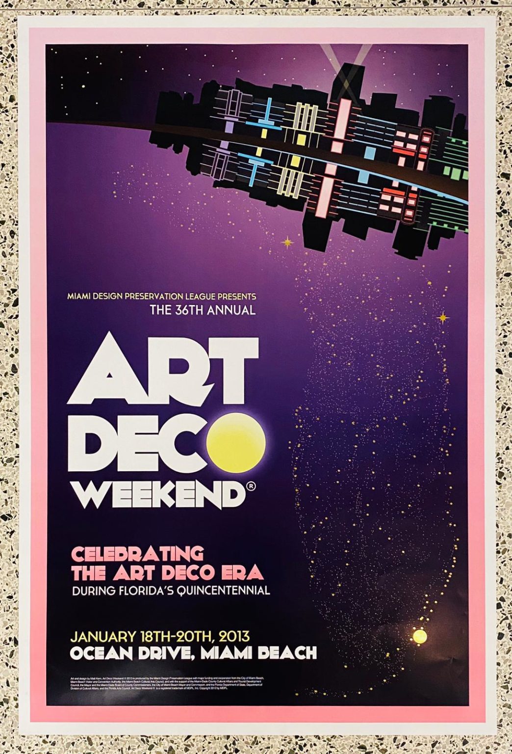 2013 Art Deco Weekend Poster Celebrating the Art Deco Era During