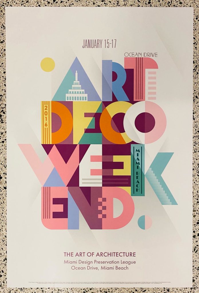 2016 Art Deco Weekend Poster The Art of Architecture Miami Design