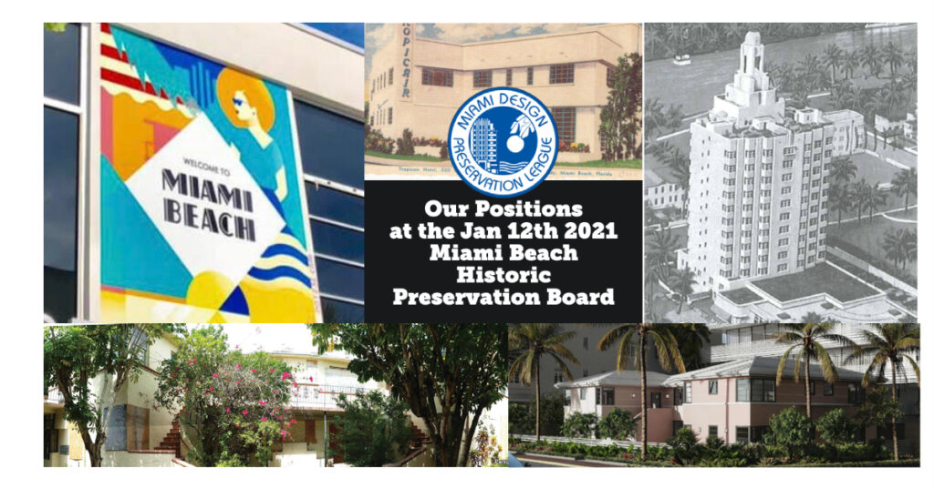 Our positions at the Jan 12th 2012 Historic Preservation Board