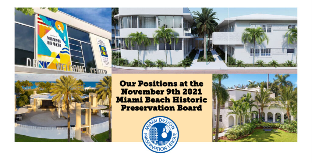 Our Positions at November 9th 2021 Historic Preservation Board