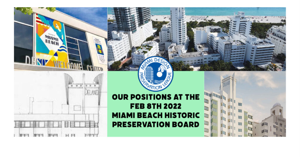 Our positions at the Feb 8th 2022 Historic Preservation Board