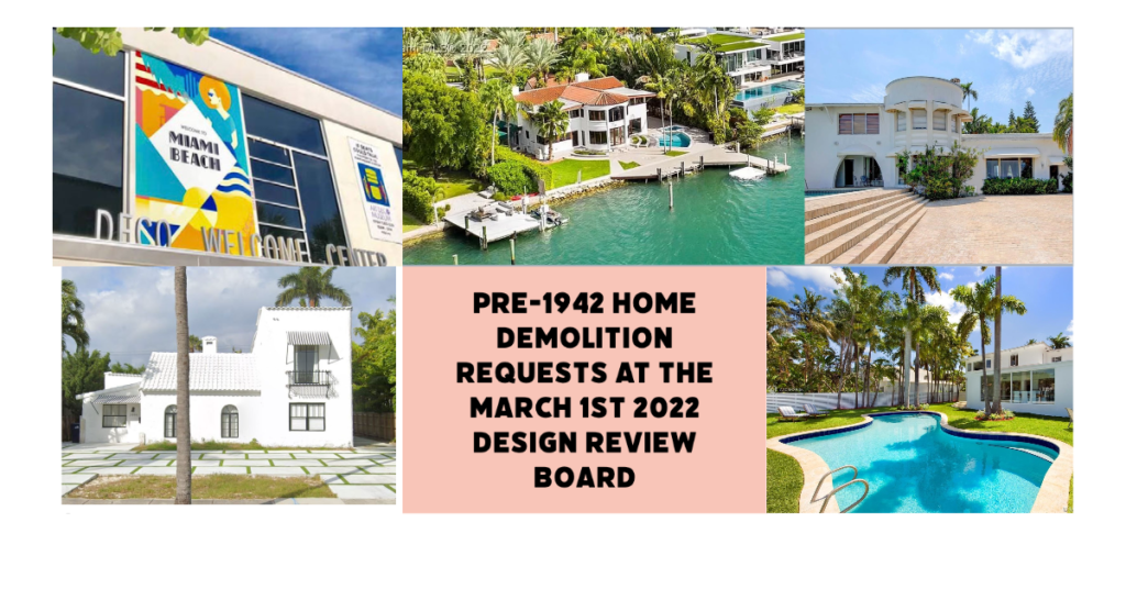 March 1, 2022 Design Review Board Pre-1942 Home Demolition Requests