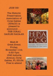 Historic Preservation Association of Coral Gables bazaar