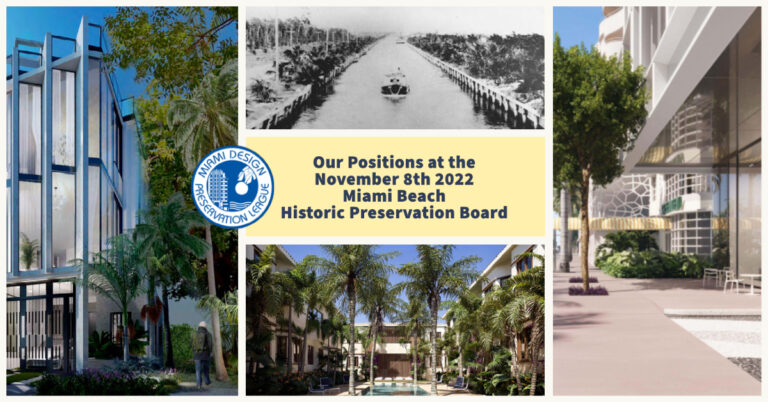 Our Positions at the November 8th, 2022 Historic Preservation Board