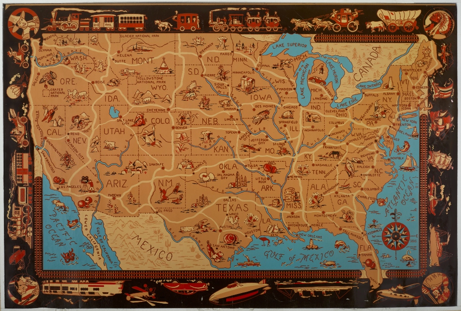 Quilted map of United States