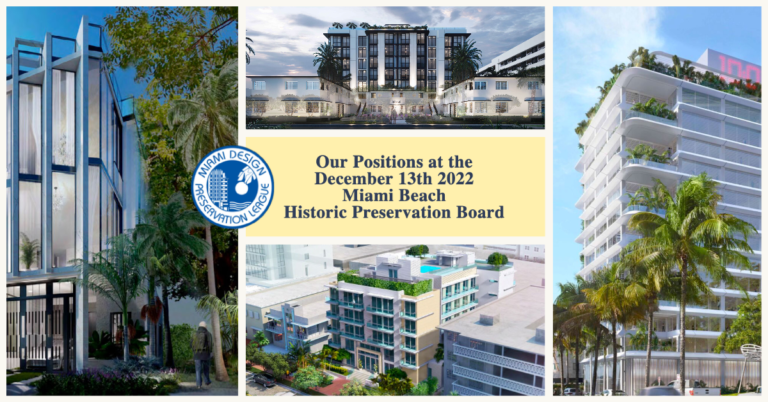 Our Positions at the December 13th, 2022 Historic Preservation Board
