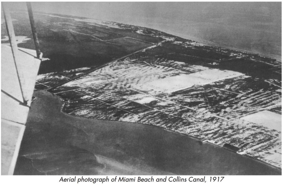 Aerial photograph of Miami Beach and Collins Canal, 1917