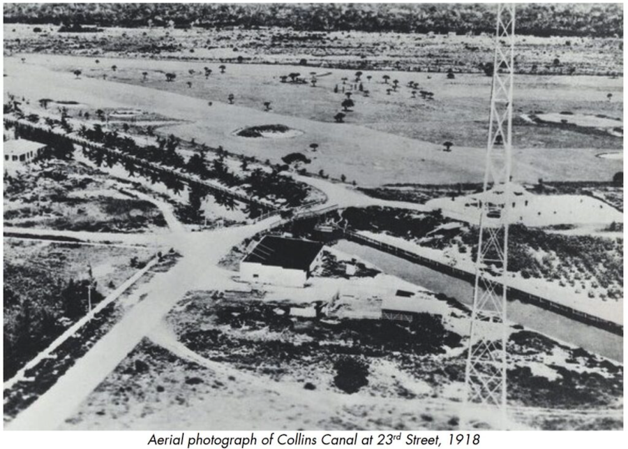 Aerial photograph of Collins Canal at 23rd Street, 1918