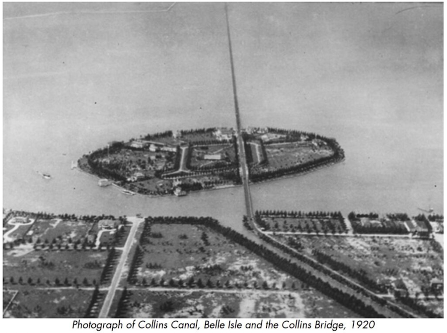 Photograph of Collins Canal, Belle Isle, and Collins Bridge, 1920